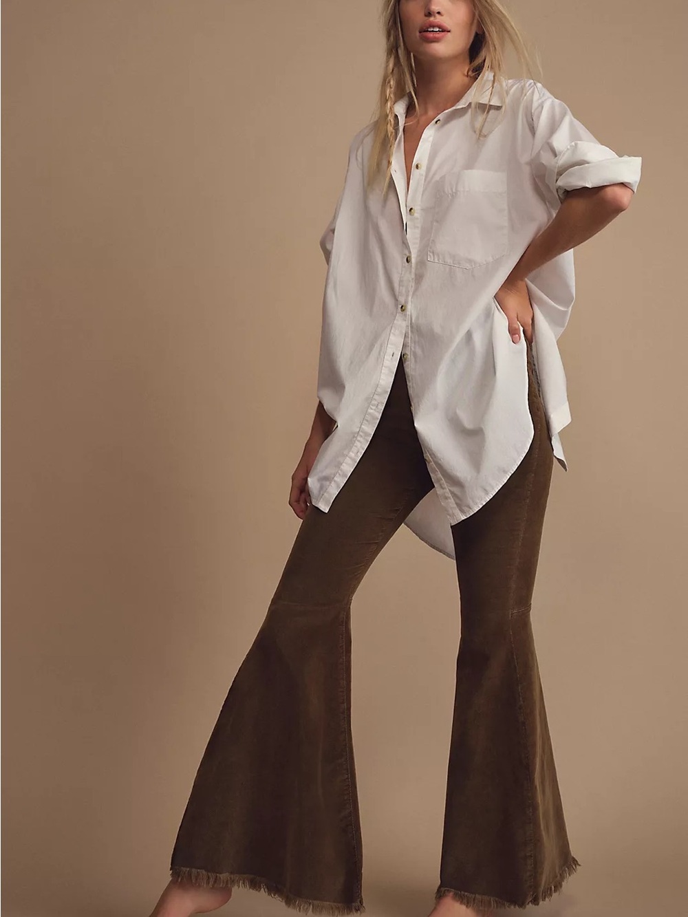 Free People We The Free Just Float On Cord Flare Pants, Velvet Corduroy